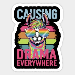 Causing Drama Everywhere Llama Sticker